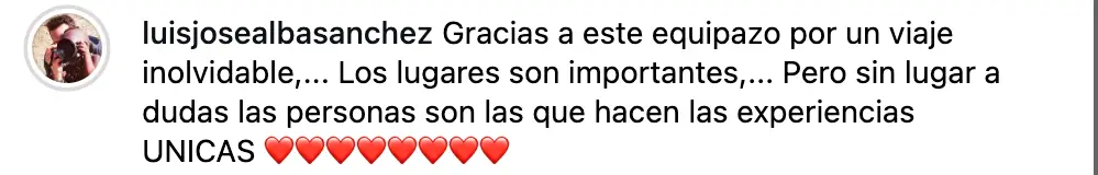 Comentario de una persona que ya ha viajado con Eva de Ullassa Travel